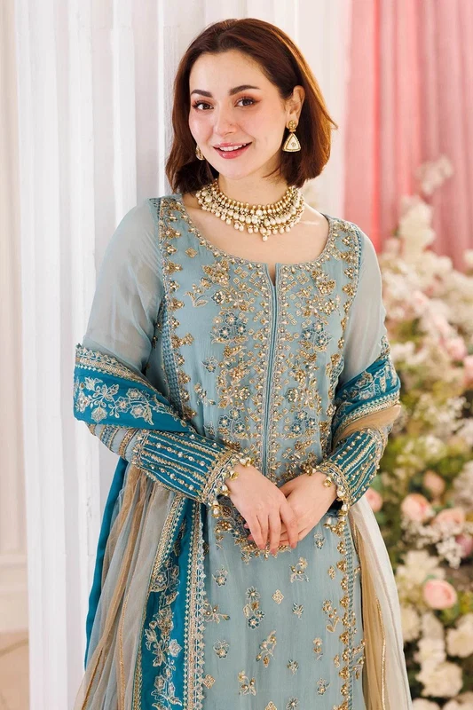 Exclusive Pakistani Party Wear Embroidered Three-Piece Set