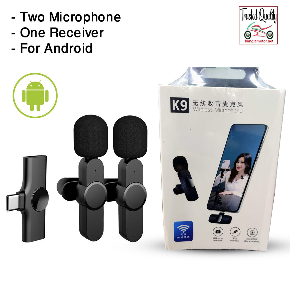 K9 Dual Wireless Collar Microphone for Mobile Video Vlogging